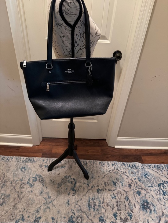 Coach Handbags - Coach Black Leather Zip Tote with Silver Hardware and Wallet